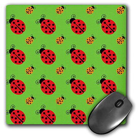 【中古】【未使用・未開封品】3Drose LLC 8 X 8 X 0.25インチ マウスパッド 赤と黄色 緑色の背景に小さな大きな虫 (Mp_124560_1)