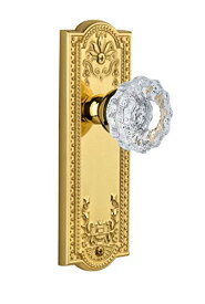 【中古】【未使用・未開封品】Grandeur Parthenonプレートwith Versaillesクリスタルノブ、Passage???2.375インチ、Polished Brass