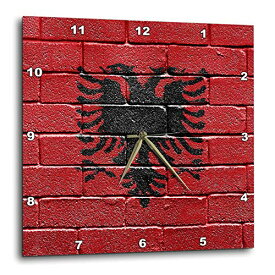 【中古】【未使用・未開封品】3dRose dpp_155167_3 アルバニア国旗 レンガアルバニアの壁掛け時計に描かれた 15×15インチ