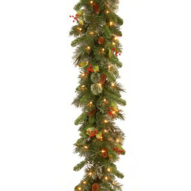 【中古】【未使用・未開封品】National Tree 9 Foot by 12 Inch Wintry Pine Garland with Red Berries, Cones and Snowflakes (WP1-300-9B-1) by National Tree Company