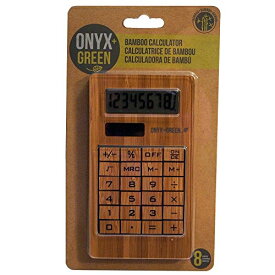 【中古】【未使用・未開封品】Onyx & Green Calculator solar powered, 8 Digits, made from Bamboo (4404)