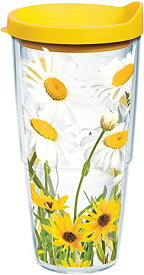 【中古】【未使用・未開封品】Tervis White Daisies Wrap Bottle with Yellow Lid, 24-Ounce, Garden Party by Tervis