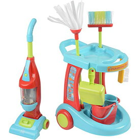【中古】【未使用・未開封品】CP Toys Kid-sized "Little Helper" Cleaning Trolley / 12 Piece Set for Pretend Play