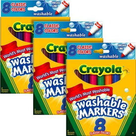【中古】【未使用・未開封品】Crayola Washable Markers, Broad Tip, Bold Assorted Colors, 24/Pack (11584)