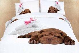 【中古】【未使用・未開封品】Dolce Mela DM489T Dorm Room Bedding Extra LargeTwin Fun Dog Print Duvet Covet Set