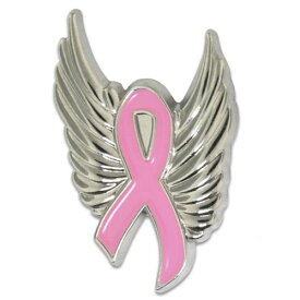 【中古】【未使用・未開封品】Pinmart 's Breast Cancerピンク意識リボンwithシルバー天使の翼エナメルラペルピン 5