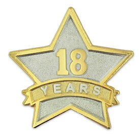 【中古】【未使用・未開封品】Pinmartの18年サービス賞Star Corporate認識デュアルメッキラペルピン 1