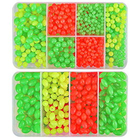 【中古】【未使用・未開封品】Easy Catch 1000pcs/box Hard Plastic Oval Shaped Fishing Beads Fish Round Beads Fishing Lures Biats Beads Fishing Tackle Tools Eggs for