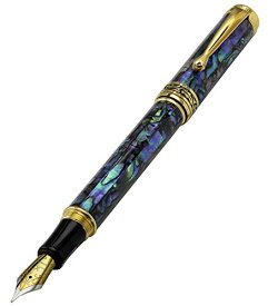 【中古】【未使用・未開封品】Xezoマエストロ天然貝殻製中字万年筆プラチナメッキ、贈り物に最適、オリジナルの2つとないユニークなペン。