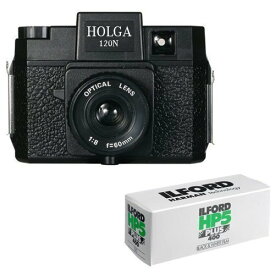 【中古】【未使用・未開封品】Holga 120N ミディアムフォーマット フィルムカメラ (ブラック) 120枚のフィルムバンドル
