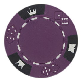 【中古】【未使用・未開封品】(Purple) - Brybelly Crown & Dice Poker Chip Heavyweight 14-gramme Clay Composite - Pack of 50