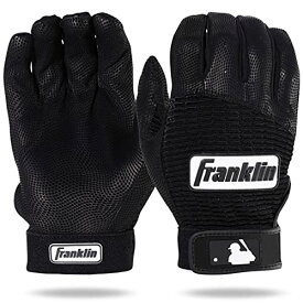 【中古】【未使用・未開封品】(Adult Medium, Black/Black) - Franklin Sports MLB Pro Classic Baseball Batting Gloves - Adult and Youth Sizes - Premium Pro Grade Quali