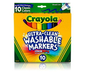 【中古】【未使用・未開封品】(Pack of 3, multicolor) - Crayola Ultraclean Broadline Classic Washable Markers (10 Count), (Pack of 3)