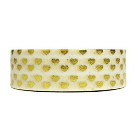 【中古】【未使用・未開封品】(Gold Hearts) - Wrapables Colourful Patterns Washi Masking Tape, Gold Hearts
