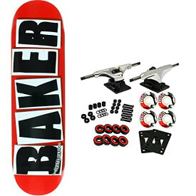 【中古】【未使用・未開封品】Baker スケートボード コンプリート ブランド ロゴ レッド/ブラック 8.4インチ