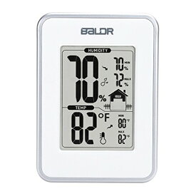 【中古】【未使用・未開封品】BALDR デジタル温度計 湿度計 - 屋内の温度と湿度レベルを正確に監視 トレンドインジケーター 読みやすいLCDディスプレイ - ホワイト
