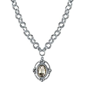 【中古】【未使用・未開封品】1928 Jewelry シルバートーン クリスタル 楕円形 ペンダントネックレス 16インチ+3インチエクステンダー, One Size, 水晶, 宝石なし。