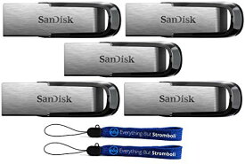 【中古】【未使用・未開封品】SanDisk Ultra Flair USB (5 Pack) 3.0 128GB Flash Drive High Performance up to 150MB/s - with (2) Everything But Stromboli (tm) Lanyard