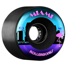 【中古】【未使用・未開封品】RollerBones アウトドアマイアミホイール 65mm 80a 8パック ブラック