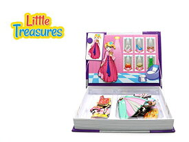 【中古】【未使用・未開封品】Little Treasures 51-Pcs Magnetic Dress-Up Set Princess Series Dress-Up Baby Toy Book for Kids Ages 3 Plus