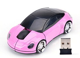 【中古】【未使用・未開封品】Elsees 2.4GHz 3D Car Shape Wireless Optical Mouse USB Gaming Mouse with Receiver for PC Laptop (Pink) [並行輸入品]