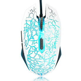 【中古】【未使用・未開封品】VersionTech White 2400 DPI Wired USB Optical Laser Comupter PC Laptop Mouse Mice 6 Programmable Buttons with 7 Color auto-changing shad