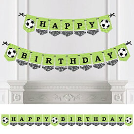 【中古】【未使用・未開封品】Big Dot of Happiness Goaaal - サッカー - 誕生日パーティー バンティングバナー - スポーツパーティーデコレーション - Happy Birthday