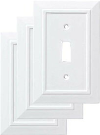 【中古】【未使用・未開封品】(3 Pack, Pure White) - Franklin Brass W35241V-PW-C Classic Architecture Single Switch Wall Plate/Switch Plate/Cover, White, 3-Pack