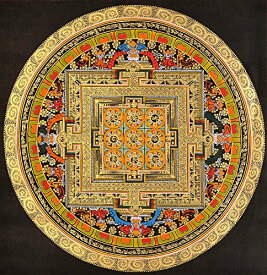 【中古】【未使用・未開封品】チベット仏教Syllable Mantra Mandala???タンカ