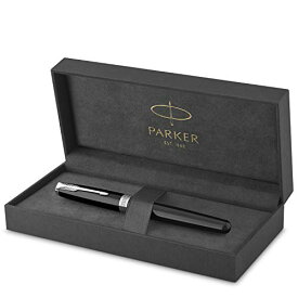 【中古】【未使用・未開封品】(Fine Nib, 18K Solid Gold Nib, Black Lacquer - Palladium Trim) - PARKER Sonnet Black-Lacquer, Palladium Finish Trim Fountain Pen 18K, F