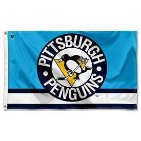 【中古】【未使用・未開封品】Pittsburgh Penguins Vintageロゴフラグとバナー