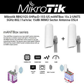 【中古】【未使用・未開封品】Mikrotik mantbox 15s 2-units組み込み5?GHz 11?A / N / ACアンテナ15dbiセクタosl4