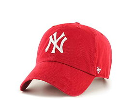 【中古】【未使用・未開封品】'47 MLB ニューヨークヤンキース ブランド レッド ベーシックロゴ クリーンアップキャップ 調節可能な帽子