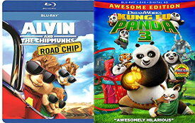 【中古】【未使用・未開封品】Alvin & the Chipmunks: The Road Chip & Kung Fu Panda part 3 Blu Ray Animated Bundle Cartoons movie Set