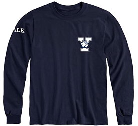 【中古】【未使用・未開封品】Yale University Bulldogsマスコット長袖Tシャツ M ブルー