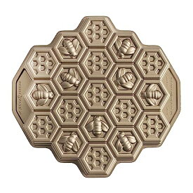【中古】【未使用・未開封品】Nordic Ware Honeycomb Pull Apart Dessert Pan, Gold