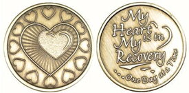 【中古】【未使用・未開封品】My Heart Is In Recovery Bulk Lot of 25 Medallions Bronze One Day At A Time Chips