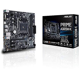 【中古】【未使用・未開封品】ASUS AMD PRIME A320M-K Ryzen/7th Generation A-Series/Athlon DDR4 GB LAN Micro ATX Motherboard - Black