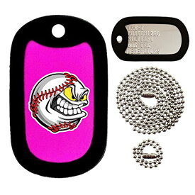 【中古】【未使用・未開封品】ミリタリードッグタグ - カスタムエンボスドッグタグセット - ANGRY BASEBALL PINK- Tag-Z