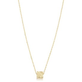 【中古】【未使用・未開封品】Kooljewelry 14k ゴールド ダイヤモンドカット キューブ ネックレス 17インチ (イエローゴールドまたはローズゴールド)