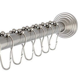【中古】【未使用・未開封品】Kingston Brass SCC2718 Adjustable Shower Rod & Shower Ring Set, Satin Nickel