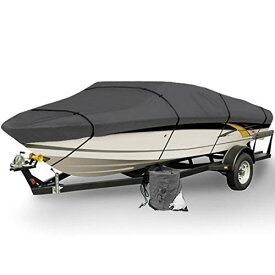 【中古】【未使用・未開封品】グレーHeavy Duty防水MooringボートカバーFits長20?' 21?' 22?' SUPERIOR TRAILERABLEボートカバー600デニールv-hull釣りスキーボートPro Bas