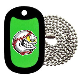 【中古】【未使用・未開封品】ミリタリードッグタグ - ANGRY BASEBALL グリーン ドッグタグネックレス - Tag-Z