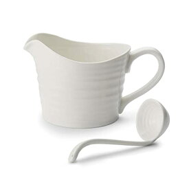 【中古】【未使用・未開封品】Sophie Conran for Portmeirion Sauce Jug and Mini Ladle, Porcelain, White, 18.5 x 11 x 13 cm