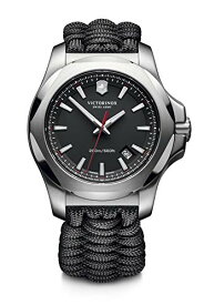 【中古】【未使用・未開封品】[ビクトリノックス・スイスアーミー] 腕時計 I.N.O.X. ステンレススチールケース(316L/鍛造) ブラックダイヤル ブラックパラコードストラップ 24