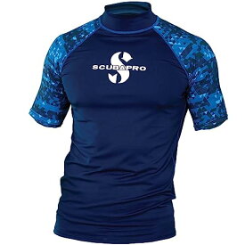 【中古】【未使用・未開封品】(Large, Aegean) - ScubaPro Men's UPF 50 Short Sleeve Rash Guard