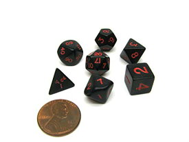 【中古】【未使用・未開封品】7 Piece Mini Polyhedral Set - Black w/Red