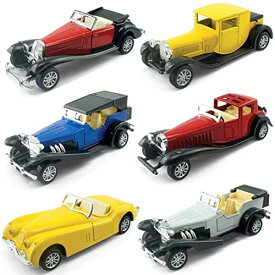 【中古】【未使用・未開封品】Set of 6 Assorted Pullback Diecast Metal Antique Classic Model Cars (1:32 Scale)