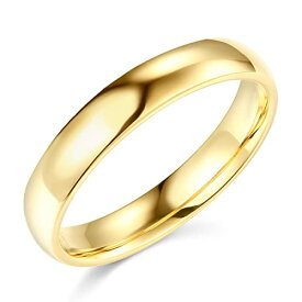 【中古】【未使用・未開封品】Wellingsale レディース 14金 イエロー OR- ホワイトゴールド ソリッド 4mm クラシックフィット トラディショナル 結婚指輪