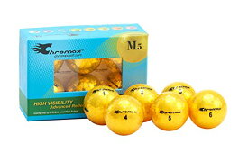 【中古】【未使用・未開封品】Chromax Metallic M5 カラーゴルフボール (6個パック) ゴールド